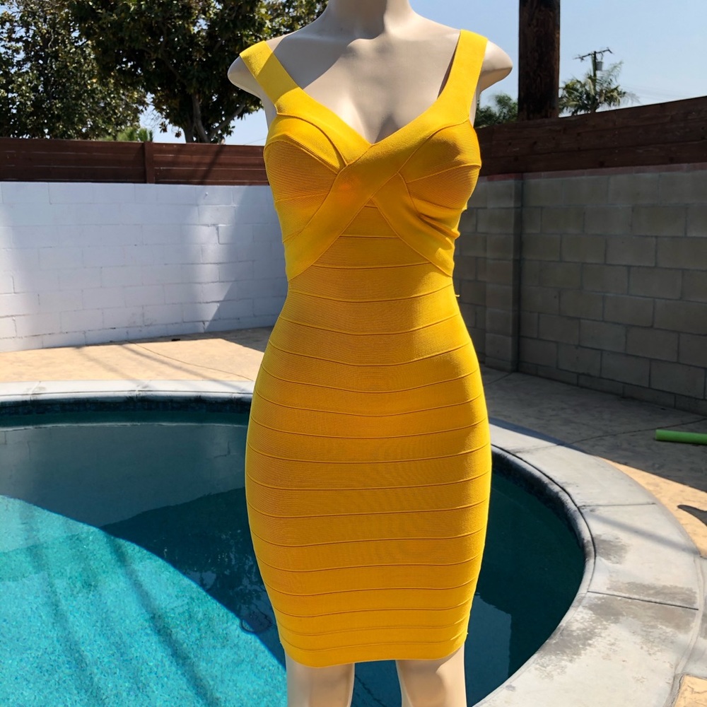 Yellow Bandage Bodycon Dress